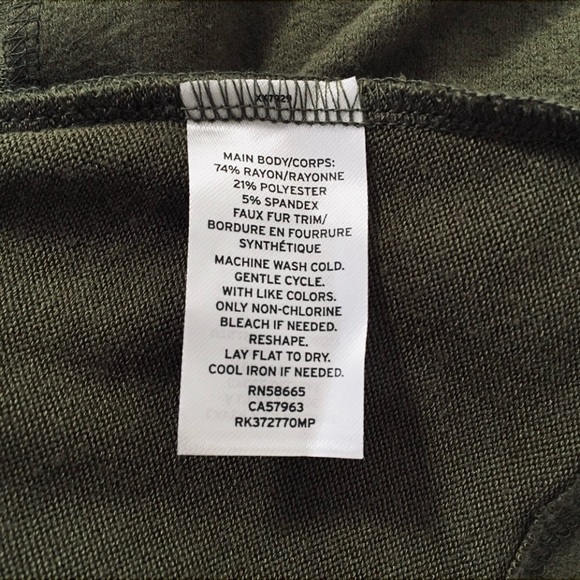 SUSINA Olive Green Faux Fur Trimmed Shawl Collar Draped Open Front Cardigan - Picture 12 of 12